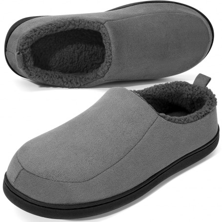 Anmerl Pantoufle Homme Femme à Mémoire de Forme Chaussons Mocassins de Maison d'Hiver pour Intérieur et Extérieur avec Doublure 