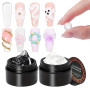 GZMAYUEN Gel de construction solide 2 couleurs pour ongles, blanc transparent solide 3D, gel de construction pour ongles en gel,