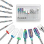 Lot de 13 Embout Ponceuse Ongles, 3/32" professionnels forets à ongles en carbure tungstène diamant céramique avec brosse, pour