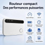 Routeur 4G/5G WiFi 6 Portable avec Slot Carte SIM, Pocket WiFi Portable | MiFi 4G/5G LTE CAT6 300Mbps, Batterie 2100mAh(12h Auto