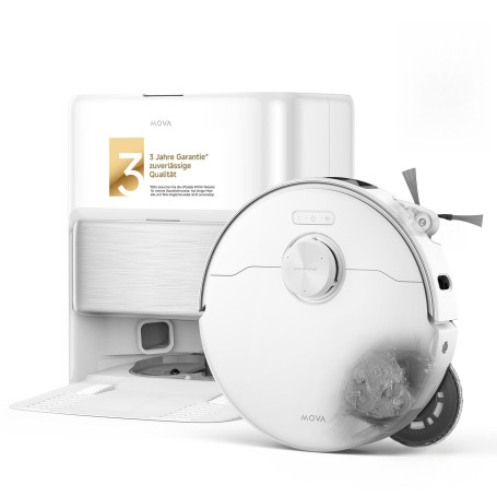 MOVA P70 Pro Ultra Robot Aspirateur Laveur, Aspiration 30 000Pa, | moteur 260RPM avec pression de 12N, brosse & serpillière exte