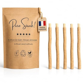 Pure Siwak Lot de 5 Siwak baton siwak miswak baton de siwak | Marque Française - Lot de 5 Siwak, baton siwak, brosse a dent soup