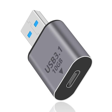 Duttek Adaptateur Femelle USB C vers Mâle USB 10Gbps, Adaptateur USBC vers A OTG Charge Rapide pour iPhone, MacBook, PC, Laptop,