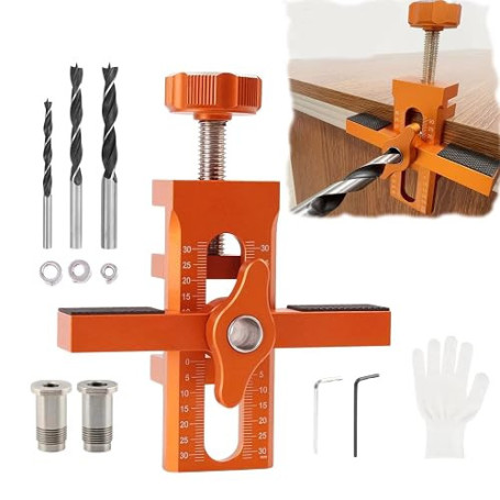 Jig d’installation pour porte de placard – Positionneur réglable 2 en 1 | Kit universel en alliage d’aluminium pour portes de pl