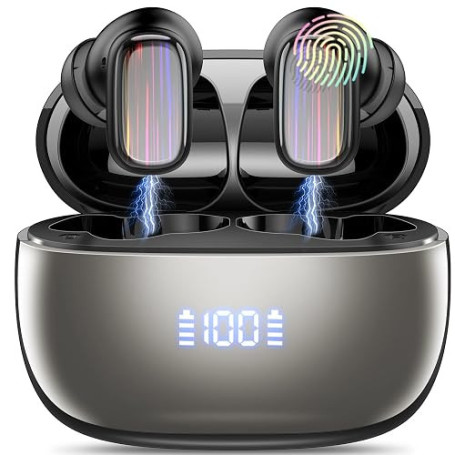 Conyat Ecouteur Traducteur Instantané, 40 Heure Bluetooth 5.4 Ecouteurs sans Fil avec 164 Langues, 3 en 1 Écouteur AI Traduction