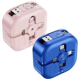ASICEN Multi USB Rétractable, 3 en 1 Câble de Charge [1.2M] Câble de Chargeur Rapide Universel avec IP/Micro USB/Type C pour iPh