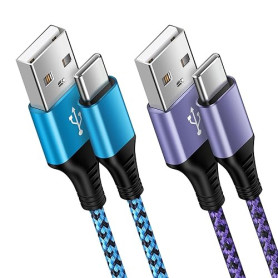 Cable USB C Charge Rapide,[2M+2M] Câble USB vers USB C.Cable Type C Nylon Câble USB C Charge Rapide pour Samsung Galaxy S26 S25