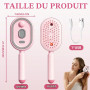 Brosse Lissante Électrique 3 en 1 – Brosse Vapeur avec Spray, Peigne Massant Anti-Frisottis pour Cheveux Secs/Mouillés, Recharge