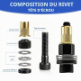 186 Pièces Écrous à Tête de Rivet à Main Ensemble M3 M4 M5 M6 M8 M10 | Outil Manuel à Sertir les Écrous Insert Fileté