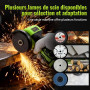 DEWINNER Meuleuse d'Angle Sans Fil 19 500 RPM - Disqueuse 76mm, 2 Batteries 2000mAh, 6 Disques de Coupe et Boîte de Transport -