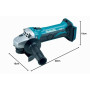 Makita DGA452Z Meuleuse d'angle sans fil Li-ion 18 V, bleue, petite taille