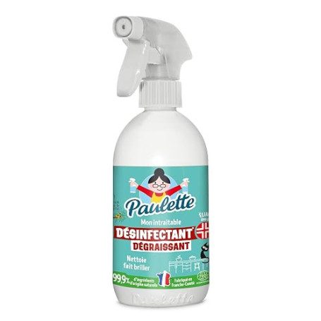 Paulette - Désinfectant Dégraissant - Parfum Sauge Eucalyptus - 500mL | Multi-Surface, Nettoie et Fait Briller - 99,9% d'Ingrédi