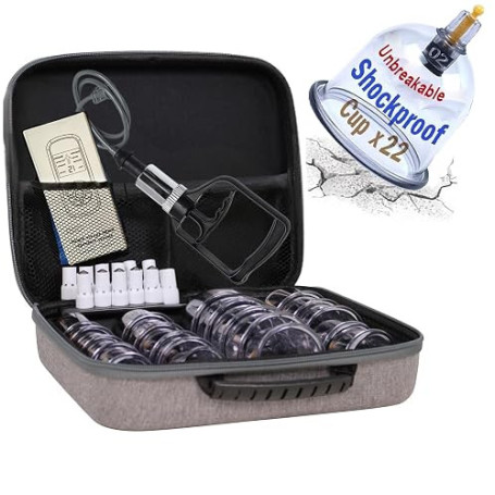 OBLITOP Kit de Cupping Ventouses Hijama, 22 Cups Ventouse Massage- Taille V2.0 Insturctions en Français - Ventouses Thérapeutiqu