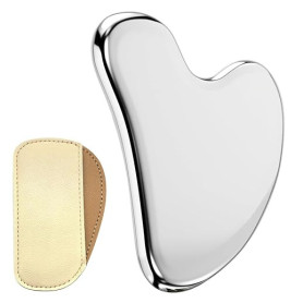 Gua Sha Visage Corps, Gua Sha Acier Inoxydable, Durable Guasha Outil Massage Visage Scraper, Metal Gua Sha Anti-rides Réduit les