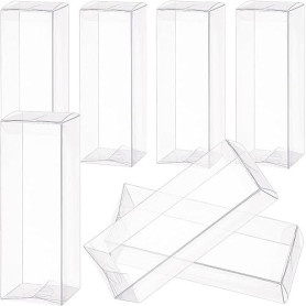 BENECREAT 20 PCS Clair Boîtes De Faveur De Mariage 4x4x12cm Rectangle PVC Transparent Boîtes Cadeaux pour Bonbons Chocolat Valen