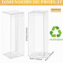 BENECREAT 20 PCS Clair Boîtes De Faveur De Mariage 4x4x12cm Rectangle PVC Transparent Boîtes Cadeaux pour Bonbons Chocolat Valen
