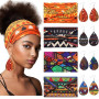 Willbond 4 Pièces Boucles d'Oreilles Africaines et Bandeaux Africains | Boucles d'Oreilles de Larme en Faux Cuir, Bandes de Chev
