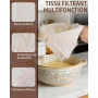Huglux 4 PCS Etamine Alimentaire, 50 x 50 cm 100% Coton Naturel non Blanchi | Cheese Cloth Ourlé, Lavable Réutilisable Mousselin