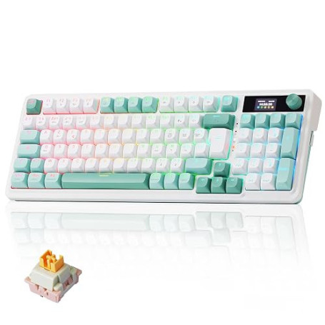 Redragon K719 Pro Clavier Mécanique sans Fil AZERTY Écran TFT et Molette Gasket