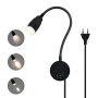 JZCDR Zoomable Lampe de Lecture Murale, Liseuse LED Tete de Lit avec Interrupteur, Lampe à Col de Cygne Rotative Flexible de 28C