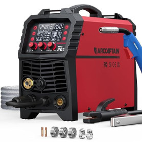 ARCCAPTAIN Poste à Souder MIG, 200A 6-en-1, Soldador Inverter IGBT de 230V | MIG/MAG/FCAW/MMA/Lift TIG/Spool Gun, Arc stable, pe