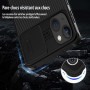 XTCASE Coque pour iPhone 13/14, Protection Caméra Étui avec Ultra Mince Coulisse Cache Objectif, Plastique Dur Housse Arrière An
