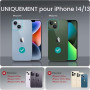 XTCASE Coque pour iPhone 13/14, Protection Caméra Étui avec Ultra Mince Coulisse Cache Objectif, Plastique Dur Housse Arrière An