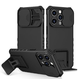 Coque pour iphone 14 pro 6.1 Pouces, Protection de la Caméra Étui avec Lentille Coulissante Couverture, 360 Degres Full Body Arm