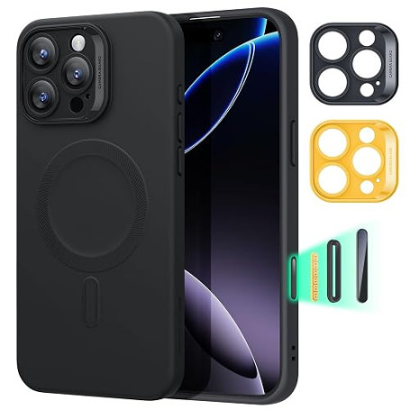ESR Coque Magnétique pour iPhone 16 Pro Max Téléphone Silicone, Noir | Commande de la Caméra, Protection Militaire contre les Ch