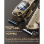 VGRPRO Kit Tondeuse Cheveux Hommes Professionnelle et Trimmer,Avec Étui EVA | Tondeuse Cheveux Sans Fil pour Coupe de Cheveux, K