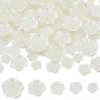 PONABEADIY 1 boîte de 170 Perles Plates en Résine Beige Camélias Blancs Opaques Cabochons Floraux Sculptés pour la Création de B