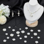 PONABEADIY 1 boîte de 170 Perles Plates en Résine Beige Camélias Blancs Opaques Cabochons Floraux Sculptés pour la Création de B
