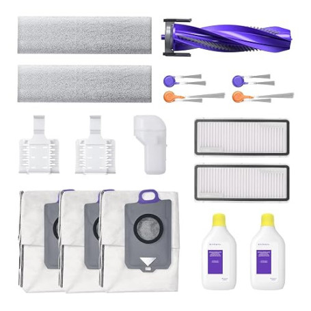 Narwal Flow Pack Accessoires d'origine, Mop Cloth2, Side Brush4, Brosse Anti-Enchevêtrement1, Filtre HEPA2, Sac Poussière 3, Bac