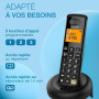 ALCATEL E260 S. Voice - Téléphone Fixe sans Fil DECT avec Répondeur - Design Compact - Grand Écran Rétroéclairé - Mains Libres -