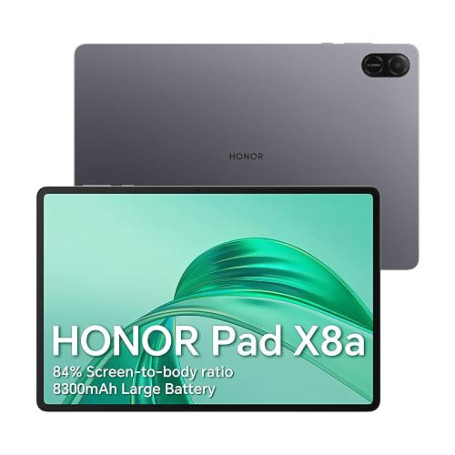 HONOR Pad X8a Tablette 11 Pouces 4 Go+128 Go (Extensible 1 to) Gris | Écran FullView 90 Hz Anti-Fatigue, Batterie 8300 mAh, Corp