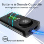 Delanie Ponceuse pour Ongles Professionnel Electrique Rechargeable 35000 Tours avec 6 Embouts et Affichage de LCD Puissante Sile