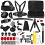 Kit d'Accessoires pour Caméra d'action, Bonvvie 50-en-1 Kit d'Accessoires pour Caméra de Aport pour Hero 13 12 11 10 9 8, Max/Fu