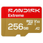 SANDISK Extreme Carte microSDHC UHS-I + SD Adapter, 256 Go (Jusqu’à 245 Mo/s en Lecture et 170 Mo/s en écriture, vidéo 5K, C10,