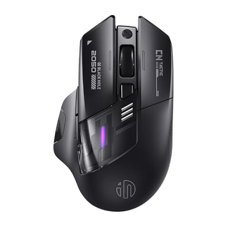 inphic A9 V2 Explorer Souris Gamer Trois Modes Silencieuse, 12800 DPI | Souris sans fil rechargeable 2,4G/Filaire USB‑C/Bluetoot