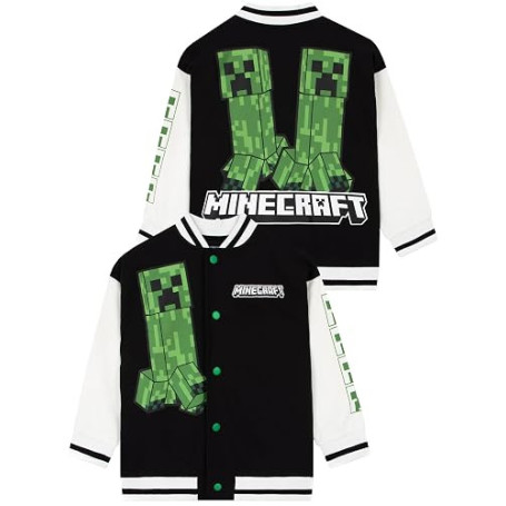 Minecraft Veste Bombers Garçon, Veste Creeper Garçon, Blouson Baseball En Coton Pour Enfants