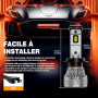 FateEye H7 LED Ampoules 200W 44000LM 6500K Blanc Froid pour Phares Auto | IP68, 100000 Hours Lifespan, Plug and Play, Ventilateu