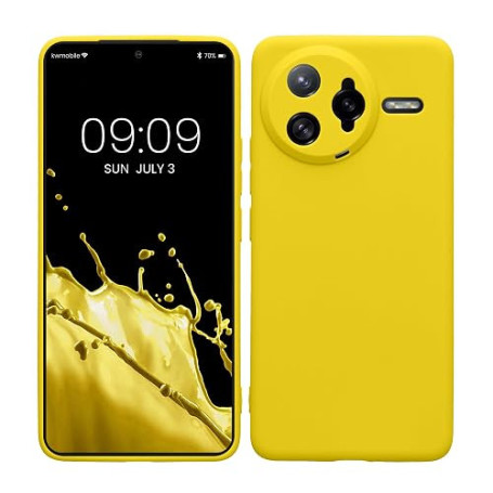 kwmobile Housse Compatible avec Xiaomi Poco F7 Ultra Coque - Housse de téléphone en TPU avec Protection Appareil Photo - Jaune r