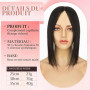 Elailite Hair Topper Cheveux Naturel Volumateur Capillaire Femme a Clip Frange Latérale Humain (Handmade Base 8cm*11.5cm) 27g 25