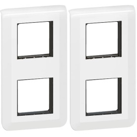 Legrand - Plaque Mosaic avec support pour 2 x 2 modules montage vertical - blanc (Lot de 2)