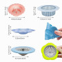 Allaonze 7 PCS Acrylique Tamis Verser Outils, Crépines Coulée Acryliques en Silicone de Peinture Kits pour Peinture Bricolage
