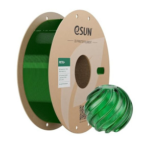 eSUN Filament PETG+ 1.75mm 1KG pour Imprimante 3D,Vert Transparent | Résistant aux Chocs et à Chaleur