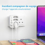 Adaptateur de Voyage JSVER France/Europe vers Royaume-Uni, 2 Ports USB-A + 2 Ports Type-C, Prise Type-G Compatible avec Le Royau