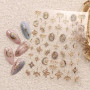 JMEOWIO Sticker 3D pour ongles avec lune dorée, étoile de serpent, autocollant, 5D, stéréoscopique, décoration pour ongles, acce