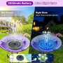 SZMP Fontaine Solaire Extérieure de Jardin 3.5W Modèle Amélioré 2026, Flottante avec 32 LEDs Colorées, 2000mAh & 8 Buses, Pompe