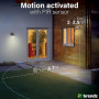 Brendz Applique murale solaire LED d'extérieur avec détecteur de mouvement, 400 lumens, étanche IP44, 2 modes d'éclairage, lumiè
